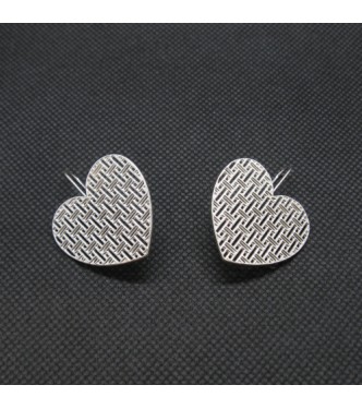 E000777 Genuine Sterling Silver Earrings Filigree Hearts Solid Hallmarked 925